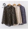 2022 Autumn Spring Floral Women Buttons Long Sleeve Ladies Tops Fashion Bow Black Blue Apricot Blouses Shirts T08501T