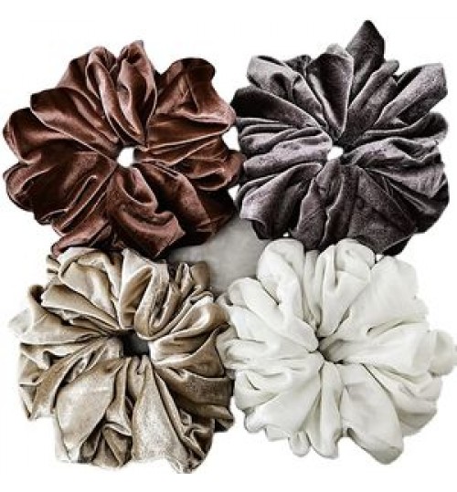 New Arrived Women Fashion Hair Accessories Elastic Silk Hair Ties Jumbo Silk Oversize Scrunchies