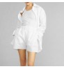 Women cotton shirt 100% cotton Natural shell buttons Front and back curved hem oversized women white shirt blouse