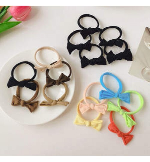 Candy colored hairband girl bow seam free high bounce towel ring sweet simple hair rope ribbon band hair accessories