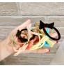 Candy colored hairband girl bow seam free high bounce towel ring sweet simple hair rope ribbon band hair accessories