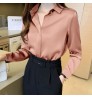 Silk Women White Shirt Women Long Sleeve Shirts Blouse Office Lady Satin Silk Blouse Tops Plus Size Women's Blouses & Shirts