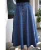 Fashion Women A Line Denim Maxi Skirt Wholesale Long Denim Skirts