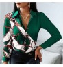 2022 Long Sleeve T Shirt Women's Fashion Customized Sexy Elegant Ladies Blouses Vintage Print Women's Shirts And Blouses