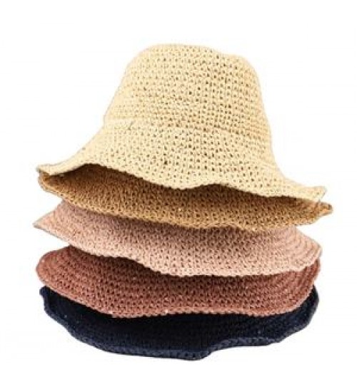 Wholesale Fashion Summer Paper Made Crocheted Ladies Hats Straw Women Hat