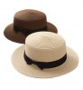 Wholesale Flat Top Boater Hat Summer Lady Sun Hat Paper Straw Hat