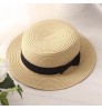 Wholesale Flat Top Boater Hat Summer Lady Sun Hat Paper Straw Hat