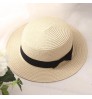 Wholesale Flat Top Boater Hat Summer Lady Sun Hat Paper Straw Hat