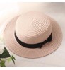 Wholesale Flat Top Boater Hat Summer Lady Sun Hat Paper Straw Hat