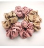 Ready to Ship Custom New Arrived Fashion women Crystal Hair Accessories Pink Color All Star XXL Silk Satin Scrunchies For Women