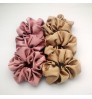 Ready to Ship Custom New Arrived Fashion women Crystal Hair Accessories Pink Color All Star XXL Silk Satin Scrunchies For Women