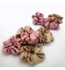 Ready to Ship Custom New Arrived Fashion women Crystal Hair Accessories Pink Color All Star XXL Silk Satin Scrunchies For Women