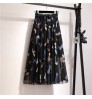 Women Summer Skirts 2022 Vintage Printed Chiffon A-Link Skirt Bohemian Bow Waist Casual Holiday Beach Midi Skirt With Lining New