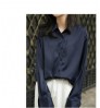 D7561 New Design Satin Poplin Solid Blouse Women's Soft Elegant Long Sleeve Leisure Women's Blouses & Shirts