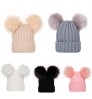 2022 Cute lady Beanies caps Crochet Warm Knit Fur Ball Hats Kids Removable Pom Winter Hat