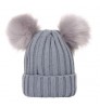 2022 Cute lady Beanies caps Crochet Warm Knit Fur Ball Hats Kids Removable Pom Winter Hat