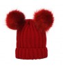 2022 Cute lady Beanies caps Crochet Warm Knit Fur Ball Hats Kids Removable Pom Winter Hat