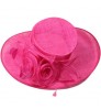 Wholesale 2022 ladies Spring Autumn sun hat women luxury wide brim hat church party wedding hat for women