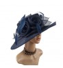 Wholesale 2022 ladies Spring Autumn sun hat women luxury wide brim hat church party wedding hat for women