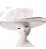 Wholesale 2022 ladies Spring Autumn sun hat women luxury wide brim hat church party wedding hat for women