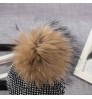 h100 knitted hat lady winter fur pom pom beanie hats rhinestones hats