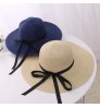 Fashion Straw Hat For Women Summer Casual Wide Brim Sun Cap With Bow-knot Ladies Vacation Beach Hats