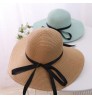 Fashion Straw Hat For Women Summer Casual Wide Brim Sun Cap With Bow-knot Ladies Vacation Beach Hats