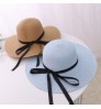 Fashion Straw Hat For Women Summer Casual Wide Brim Sun Cap With Bow-knot Ladies Vacation Beach Hats