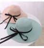 Fashion Straw Hat For Women Summer Casual Wide Brim Sun Cap With Bow-knot Ladies Vacation Beach Hats