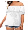 New Arrivals 2022 Samoa Design Polynesian Tribal Tops Women Chiffon Shirt Off Shoulder Ruffle Blouses Plus Size Womens Blouse