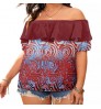 New Arrivals 2022 Samoa Design Polynesian Tribal Tops Women Chiffon Shirt Off Shoulder Ruffle Blouses Plus Size Womens Blouse