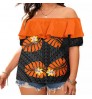 New Arrivals 2022 Samoa Design Polynesian Tribal Tops Women Chiffon Shirt Off Shoulder Ruffle Blouses Plus Size Womens Blouse