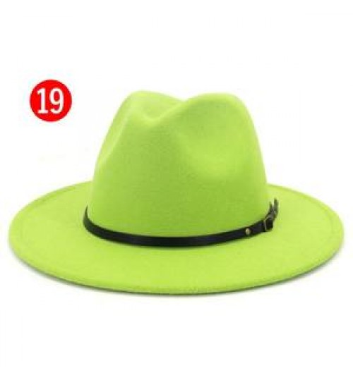 21colors Women Explosions Beach caps Straw Jazz Hat Autumn and Winter British Retro Hat Female Ladies Woolen Hat