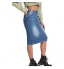 women's high waist jeans skirt women denim slit back midi denim maxi skirt plus size casual a-line woman denim skirt knee leng