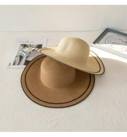 wholesale summer ladies women beach sun protection hat wide brim floppy straw hat