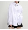 New Fashion Best Selling Women Fall Spring White Blouse Tops Patchwork Sweater Plus Size Women'S Blouses & Shirts