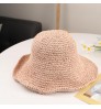 OEM Customized Women Beach Bucket Hat Summer Sun Hat Lady Foldable Paper Straw Hat