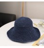 OEM Customized Women Beach Bucket Hat Summer Sun Hat Lady Foldable Paper Straw Hat