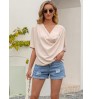 summer woman shirt blouse pleated puff fashion design woman t shirt blouse