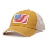 Washed Hole Mesh hat Independence Day American Flag Embroidered Ladies Ponytail hat Baseball hat