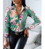 Women Blouses & Tops Fashionable Clothes Contrasting Color Stitching Casual Long Sleeved