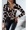 Women Blouses & Tops Fashionable Clothes Contrasting Color Stitching Casual Long Sleeved