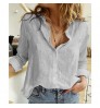 S M L XL 2XL 3XL 4XL 5XL Long Sleeve Casual Women Shirts Linen Blouse