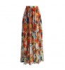 Elegant ladies Summer Skirt Hot Sale New fashion Skirt floral print Shrink long women skirts maxi