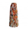 Elegant ladies Summer Skirt Hot Sale New fashion Skirt floral print Shrink long women skirts maxi