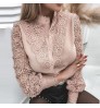 2022 New Fashion Long Sleeve V-Neck Women'S Blouses & Shirts Women Laced Shirt