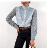 2022 New Fashion Long Sleeve V-Neck Women'S Blouses & Shirts Women Laced Shirt