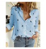 Oem Women Shirt Casual Linen Blouse With Loose Buttons And Printed Long Sleeves Bluz Coton Et Lin Blusa Chemise Femme Disi Mujer