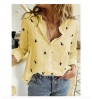 Oem Women Shirt Casual Linen Blouse With Loose Buttons And Printed Long Sleeves Bluz Coton Et Lin Blusa Chemise Femme Disi Mujer