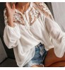 Tops Fashionable Black Blouses Women's Elegant Lace blouse ladies' blouses & tops